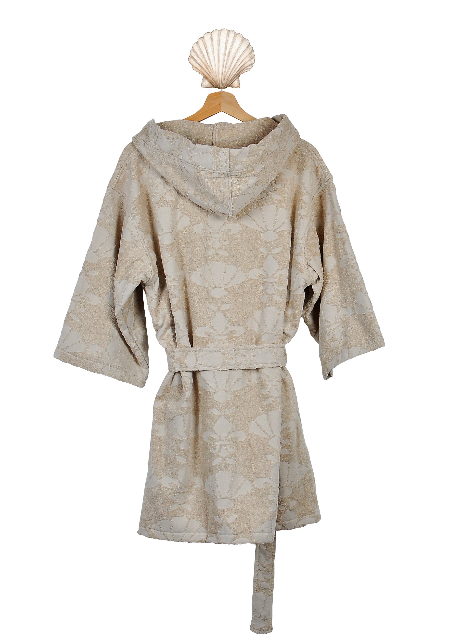 Elegant beige beach robe resort wear Dubai — Mermaids Club luxury