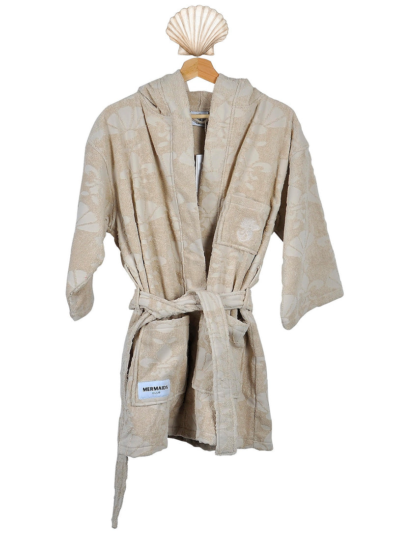 Milky Sand hooded beach robe Dubai — Mermaids Club #1 best beach robe UAE
